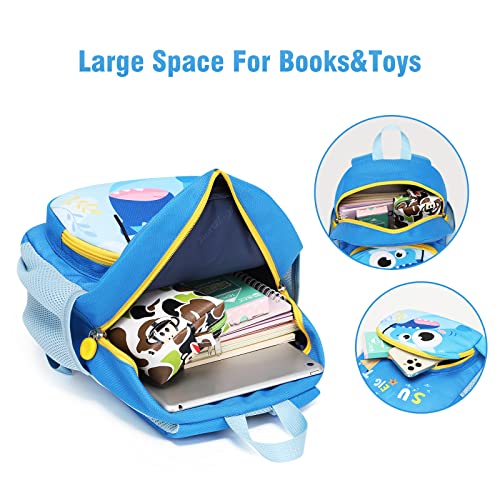SUN EIGHT Toddler Backpack for Boys 2-4 Small Cute Dinosaur Backpack with Kids Leash,3D Cartoon Preschool Kindergarten Bookbag for Pre-k (Shark) - Image 4