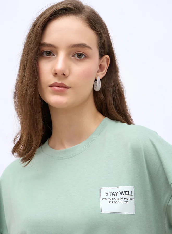 Styli Styli Printed Oversized Longline T-Shirt