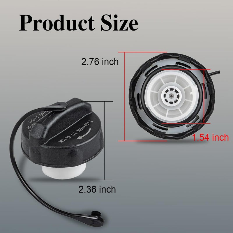 ASUBHA Gas Cap, Car Fuel Cap, Car Accessories Fuel Tank Filler Cap Compatible with Dodge Ram 1500 2500 3500 Challenger Town & Country Grand Cherokee, Replaces OEM #52030377AB 52124512AA 5278632AG - Image 2