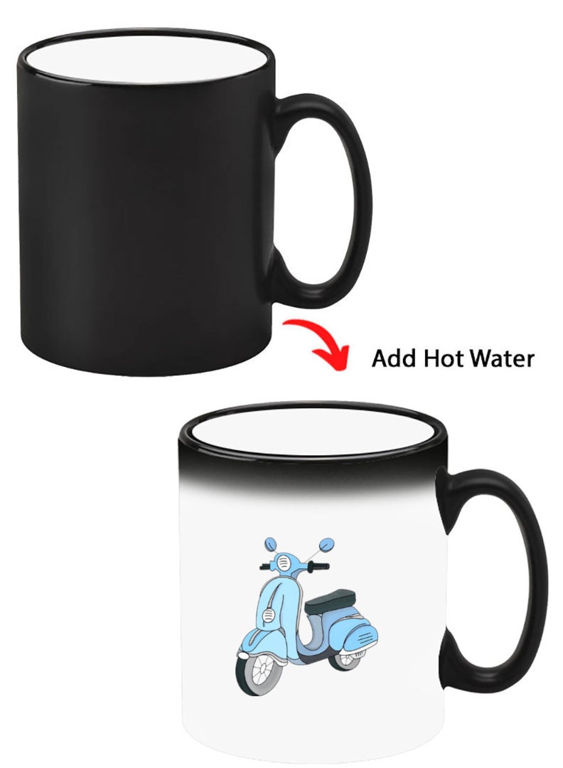 Theodor Color Changing Heat Sensitive Ceramic Mug, Image Revealed When HOT Liquid is Added! Vespa - Image 1