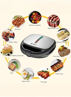 Hoffmans 6 In 1 Electric Breakfast Maker,Waffle Maker,Panini Press Grill Maker,Donut Maker,Sandwich Maker,Crepe,Omelette,Nut Maker,Snacks And Desserts,with Detachable Plates,1000W HM-3013  - Image 2