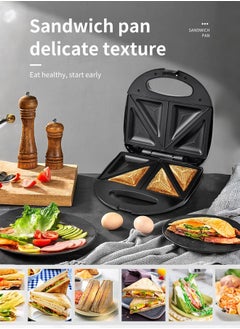 Hoffmans 6 In 1 Electric Breakfast Maker,Waffle Maker,Panini Press Grill Maker,Donut Maker,Sandwich Maker,Crepe,Omelette,Nut Maker,Snacks And Desserts,with Detachable Plates,1000W HM-3013  - Image 3