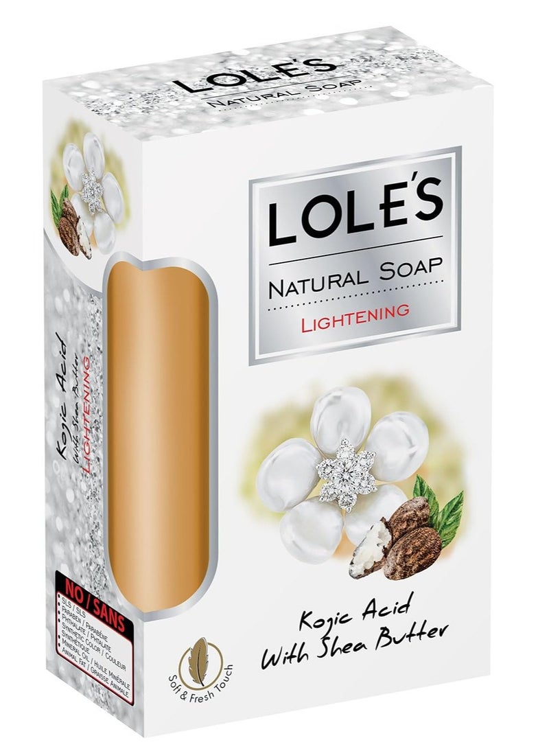 LOLE'S Luxury Pure Natural Soap, Kojic Acid with Shea Butter Beauty Bar, Skin Lightening Face Body Care, Vitamin E, Fresh Touch, Pack of 2 x 150g - Image 4