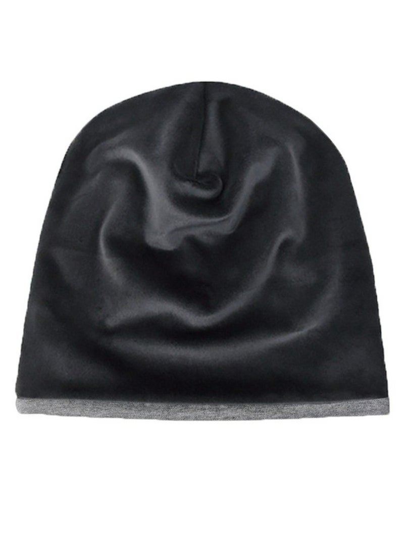 Infinity Scarf Headwear Cap Solid Color Thickened Plush Beanie Hat Dark Grey  - Image 2