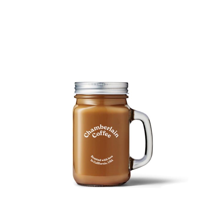 Chamberlain Coffee Chamberlain Coffee 16 Oz Mason Jar for Cold Brew Iced Coffee  Matcha  Drinking Glass with Handle