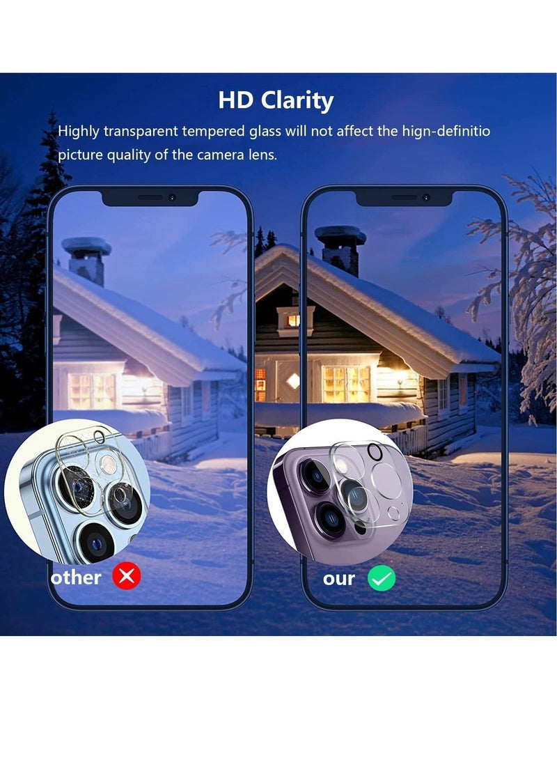 Camera Lens Protector for iPhone 15 Pro/iPhone 15 Pro Max,Full Coverage 9H Tempered Glass Ultra HD Anti-Scratch Easy to Install Case Friendly