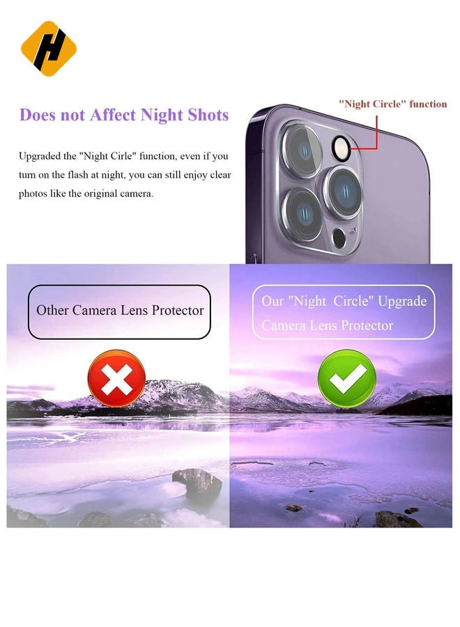 Camera Lens Protector for iPhone 15 Pro/iPhone 15 Pro Max,Full Coverage 9H Tempered Glass Ultra HD Anti-Scratch Easy to Install Case Friendly