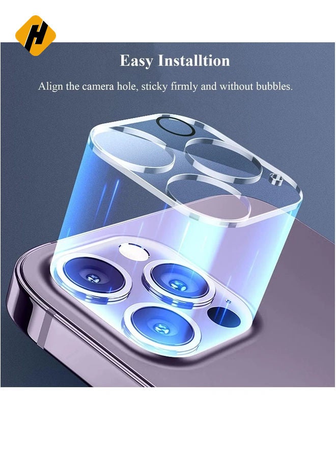 Camera Lens Protector for iPhone 15 Pro/iPhone 15 Pro Max,Full Coverage 9H Tempered Glass Ultra HD Anti-Scratch Easy to Install Case Friendly
