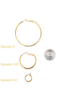 Lifetime Jewelry Hoop Earrings For Women And Men 24K Real Gold Plated (Gold)  - Image 3