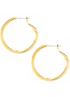 Lifetime Jewelry Hoop Earrings For Women And Men 24K Real Gold Plated (Gold)  - Image 1