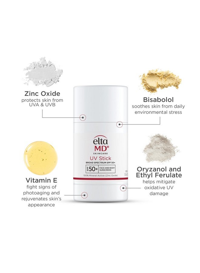 EltaMD UV Stick Sunscreen for Face and Body, SPF 50+ Face Stick Sunscreen with Zinc Oxide, Travel Size Sunscreen Stick, 1.3 oz Stick - Image 3