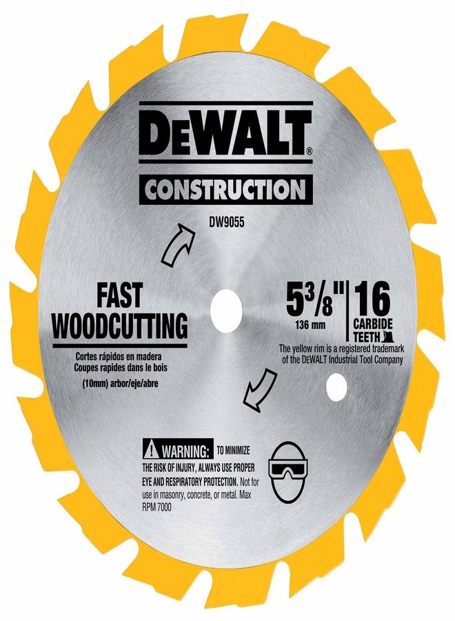DEWALT Circular Saw Blade, 5 3/8 Inch, 16 Tooth, Wood Cutting (DW9055) - Image 1