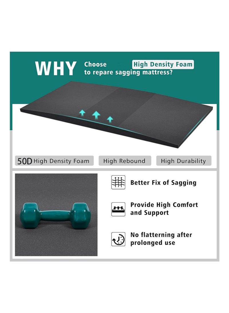 ايكانبو قطعتان من دعامات المراتب المترهلة لإصلاح المراتب الغائرة، وسادة إسفنجية عالية الكثافة لإصلاح المراتب المترهلة وإطالة عمرها، 120 × 60 × 5 سم - Image 2