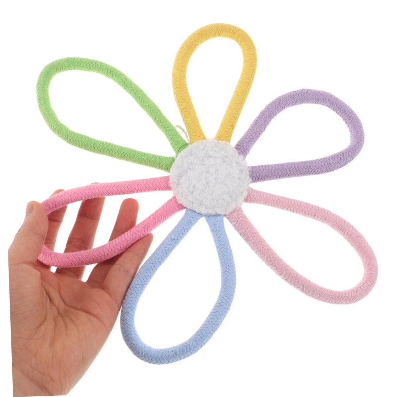 Boho Daisy Flower Wall Decor Handwoven Floral Art Rope Design Nursery - Image 5