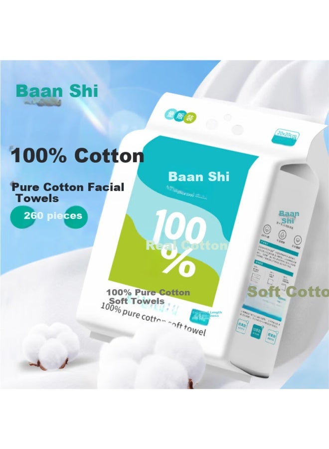 Briars Disposable Cotton Facial Wipes Large Size High Capacity Hanging All Cotton Soft Towels 260 Sheets