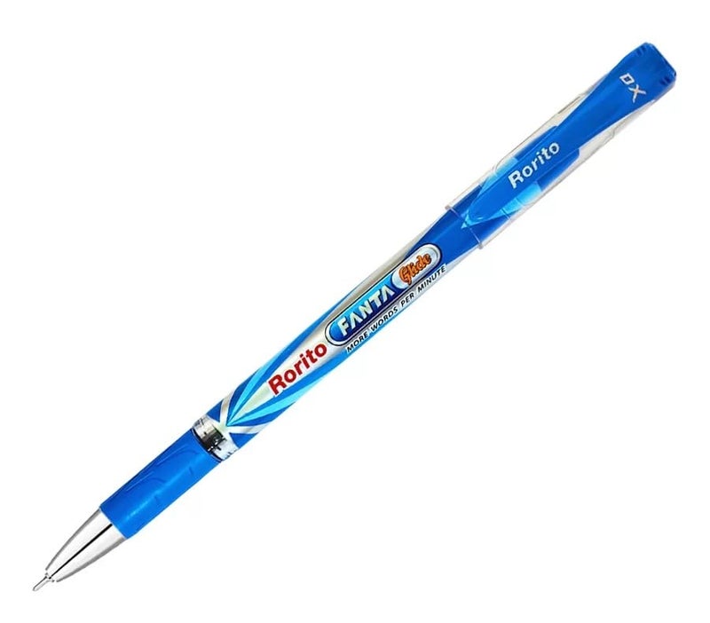 FIRST CLICK Rorito's New Fantaglide DX Blue Ball Pens, Pack of 20, Blue Fanta Glide Soft Grip, stylish Body Design for Comfortable Writing - Image 2
