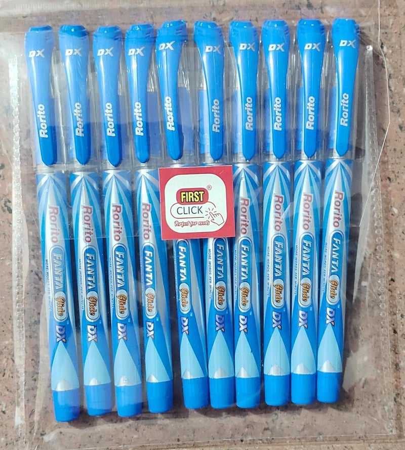 FIRST CLICK Rorito's New Fantaglide DX Blue Ball Pens, Pack of 20, Blue Fanta Glide Soft Grip, stylish Body Design for Comfortable Writing - Image 3