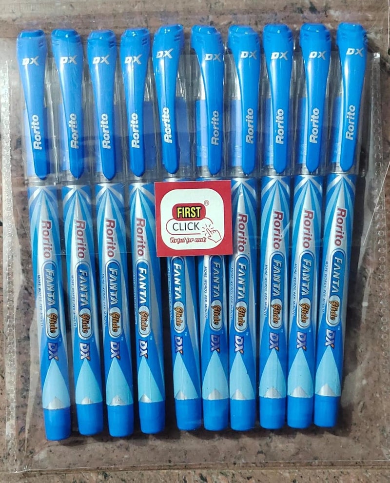 FIRST CLICK Rorito's New Fantaglide DX Blue Ball Pens, Pack of 20, Blue Fanta Glide Soft Grip, stylish Body Design for Comfortable Writing - Image 4