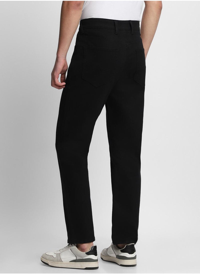 Dennis Lingo Straight Fit Black Men's Cotton Poly Stretch Jeans with Button & Zip Closure  - Image 5