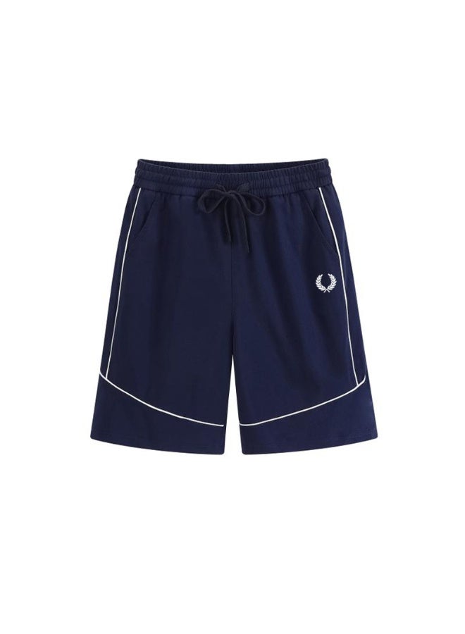 FRED PERRY men's shorts, elastic belt, loose waist and 5-inch casual shorts with side pockets, suitable for running and daily wear. - Image 3