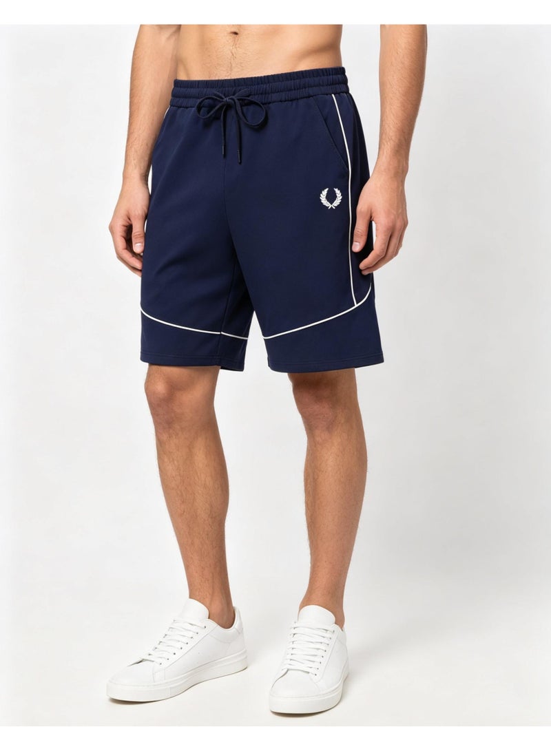 FRED PERRY men's shorts, elastic belt, loose waist and 5-inch casual shorts with side pockets, suitable for running and daily wear. - Image 1