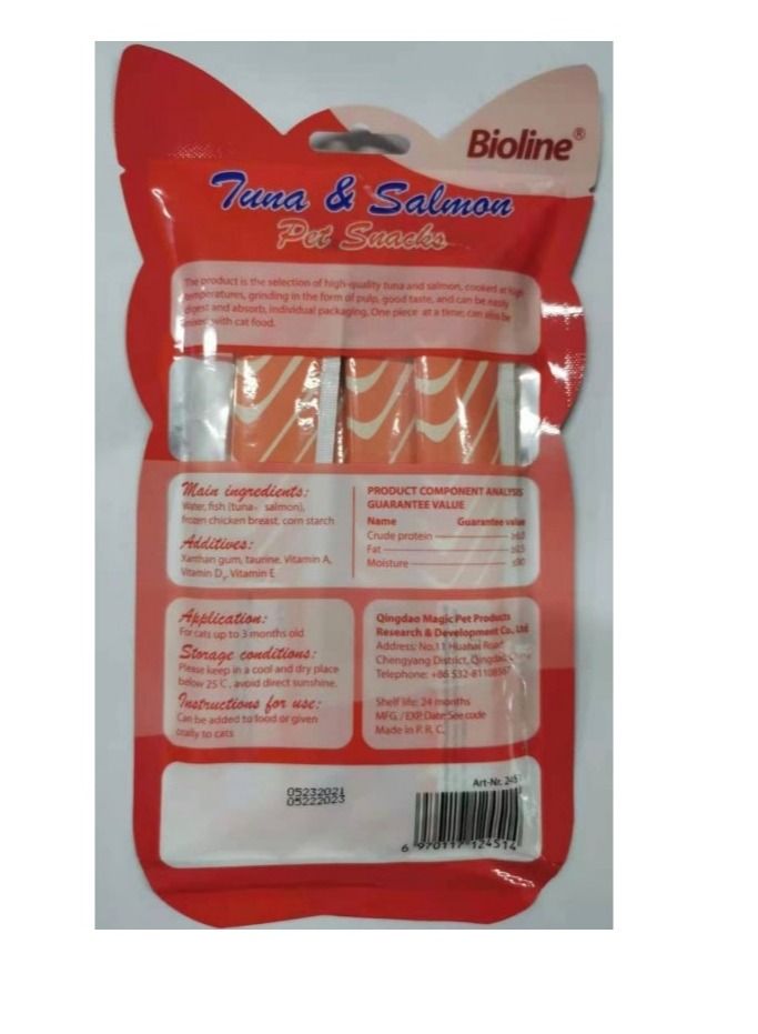 Bioline Tune And Salmon Cat Treats 5X15G - Image 2