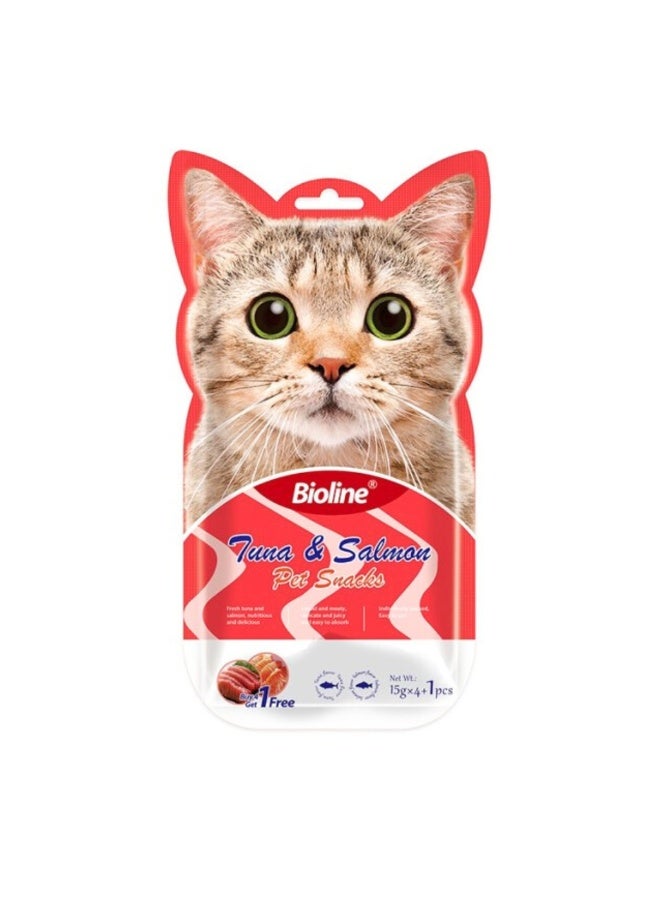 Bioline Tune And Salmon Cat Treats 5X15G - Image 3