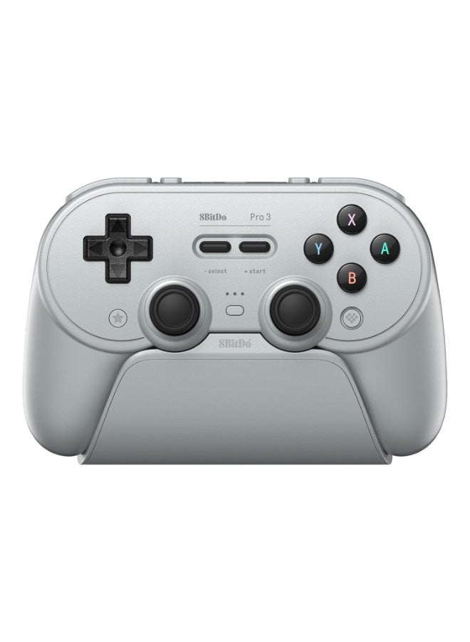 8BitDo Pro 3 Bluetooth Controller for Switch/Switch 2 – TMR Joysticks, Swappable ABXY Buttons, Pro Back Buttons, Charging Dock, Hall Effect Triggers, for Windows, Apple, SteamOS, Android - Gray - Image 1