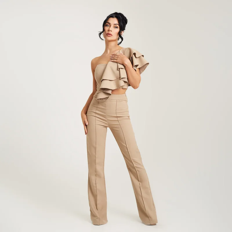 فرانشيسكا أليس taupe tailored trouser