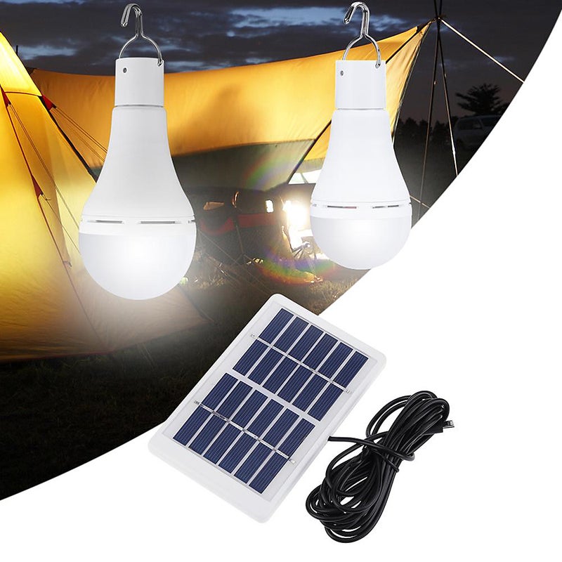 9W / 7W Portable LED Solar Powered Camping Light Bulb Remote Controlled Waterproof Outdoor Hanging Tent Lantern USB Solar Panel Charging Light for Camping Hiking Mountaineering - Image 5
