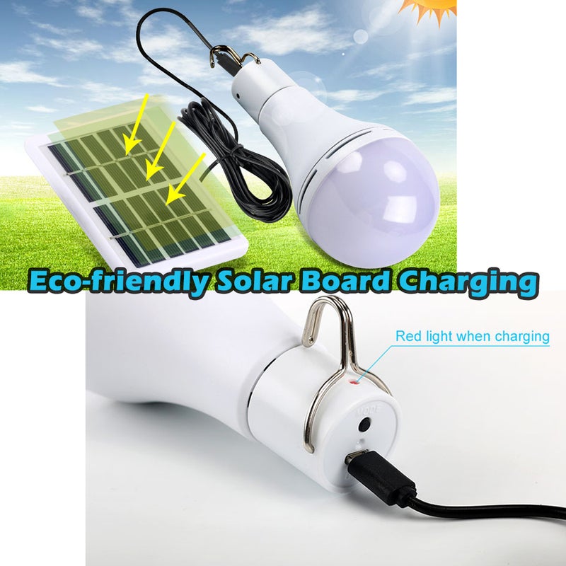 9W / 7W Portable LED Solar Powered Camping Light Bulb Remote Controlled Waterproof Outdoor Hanging Tent Lantern USB Solar Panel Charging Light for Camping Hiking Mountaineering - Image 4