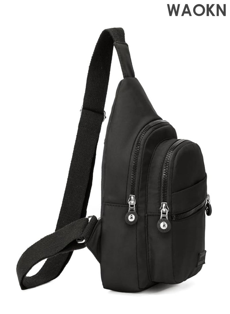 WAOKN Small messenger bag for men and women, messenger backpack, chest bag, messenger bag, suitable for travel sports running hiking, suitable for outdoor hiking travel - Image 3