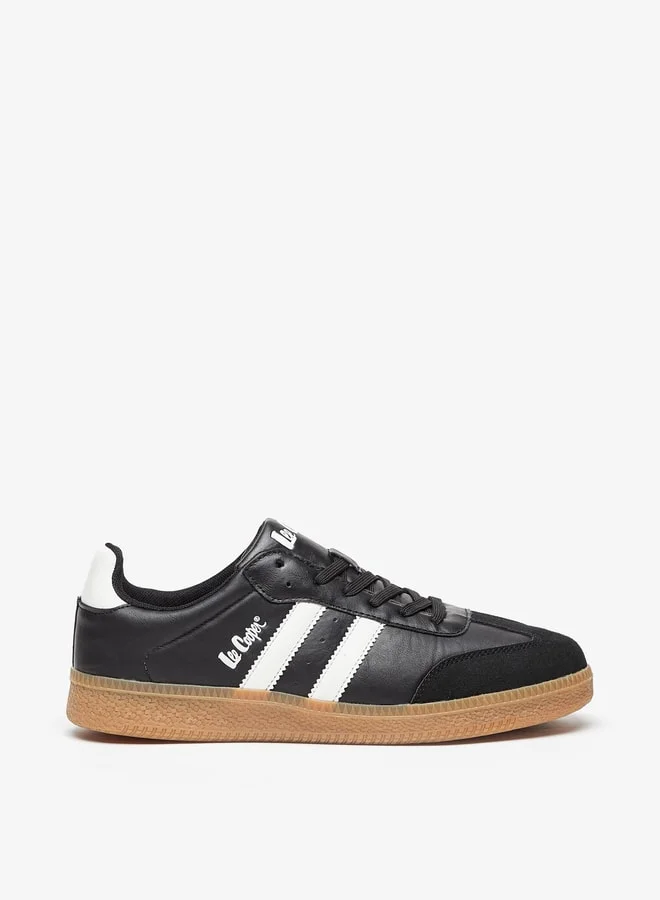 Lee Cooper Men's Textured Low Ankle Sneakers with Lace-Up Closure