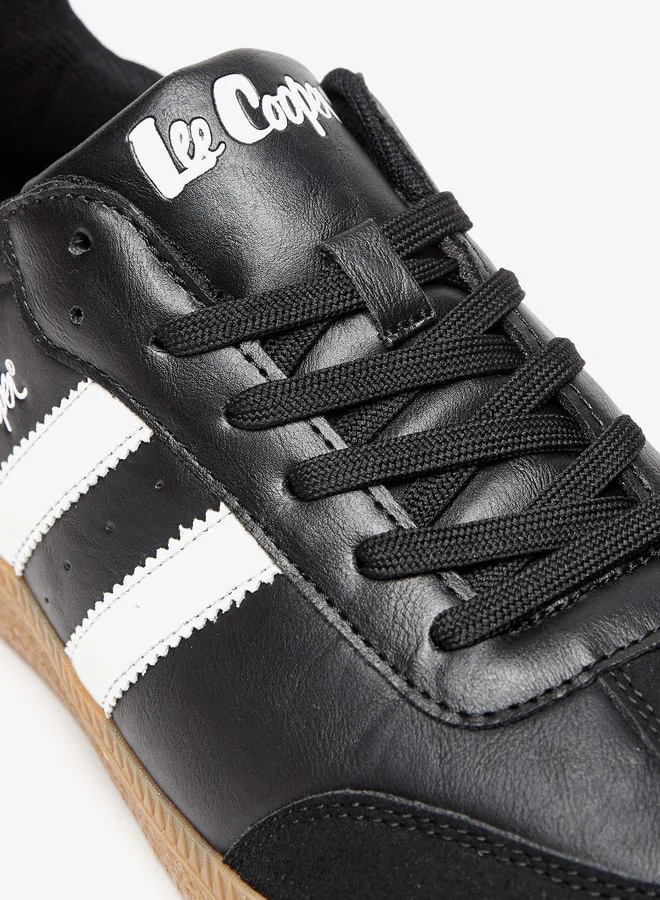 Lee Cooper Men's Textured Low Ankle Sneakers with Lace-Up Closure