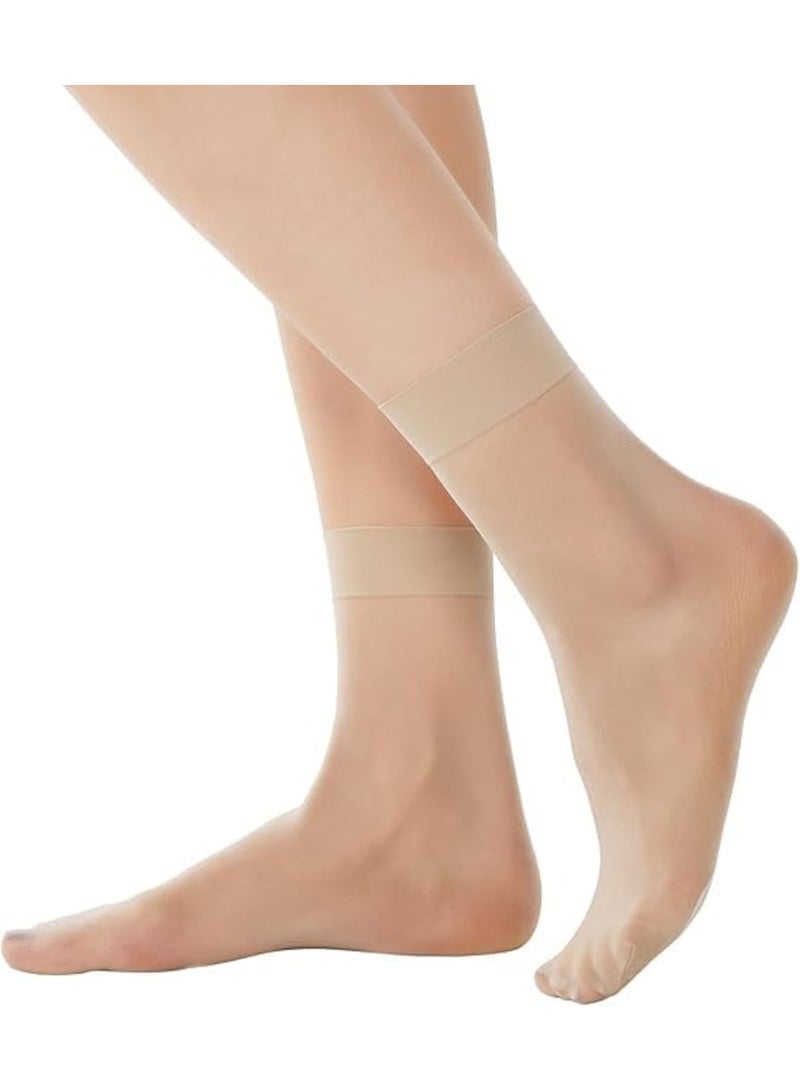 SYOSI Nylon Socks for Women, Sheer Ankle Hosiery, Reinforced Toe for Durability, Comfortable and Breathable for Daily Wear, 6 Pairs Black + 6 Pairs Nude, Ideal for Work, Casual, and Formal Occasions - Image 2
