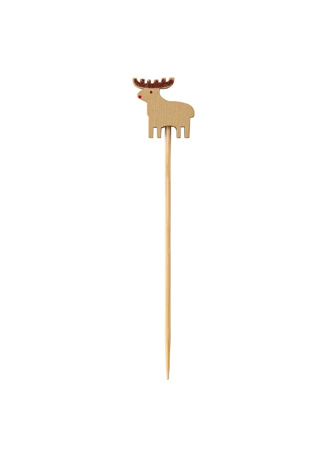 Restaurantware 3.5 Inch Food Picks, 1000 Sturdy Decorative Picks - Reindeer Design, Sharp Point, Natural Bamboo Mini Skewers, Disposable, Rudolph Picks For Appetizers, Desserts or Cocktails  - Image 1
