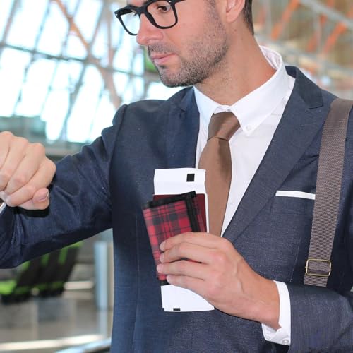 FORYEE Men’s Nylon Trifold RFID Wallet with ID Window, Slim Security Wallet for Card Cash Holder, Modern Fashion Stylish Wallet Gifts for Teen Boys and Men, One Size -Block Red - Image 5