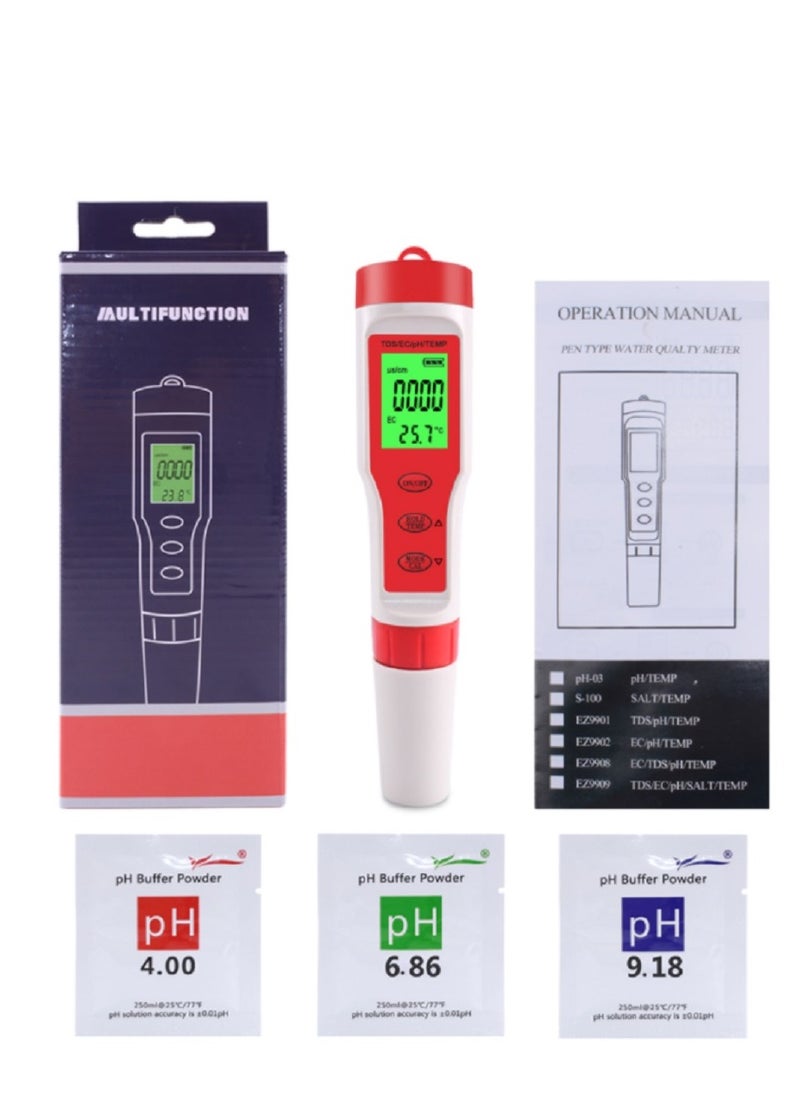 TDS METER TDS PH Meter PH/TDS/EC/Temperature Meter Digital Water Quality Monitor Tester  - Image 1