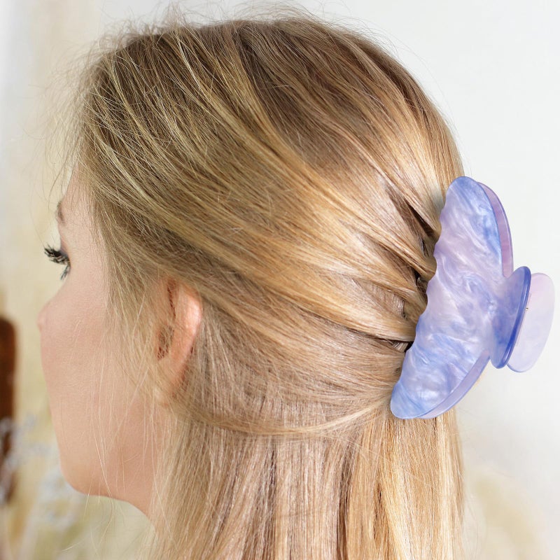 Yuxung 8 Pcs Large Acrylic Hair Claw Clips for Women Non-slip Strong Hold Jaw Clamps for Thick Thin Hair (Marble,Elegant Colors) - Image 5