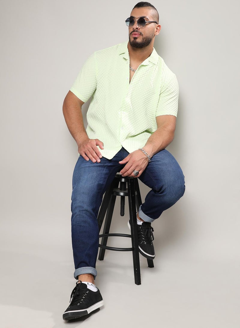 Instafab Plus Self-Design Block Shirt - Image 3