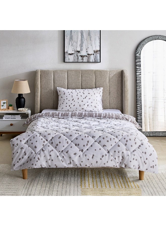 Home Box Madrid Glint 2-Piece Microfiber Reversible Twin Comforter Set - 160x220 cm - Image 5