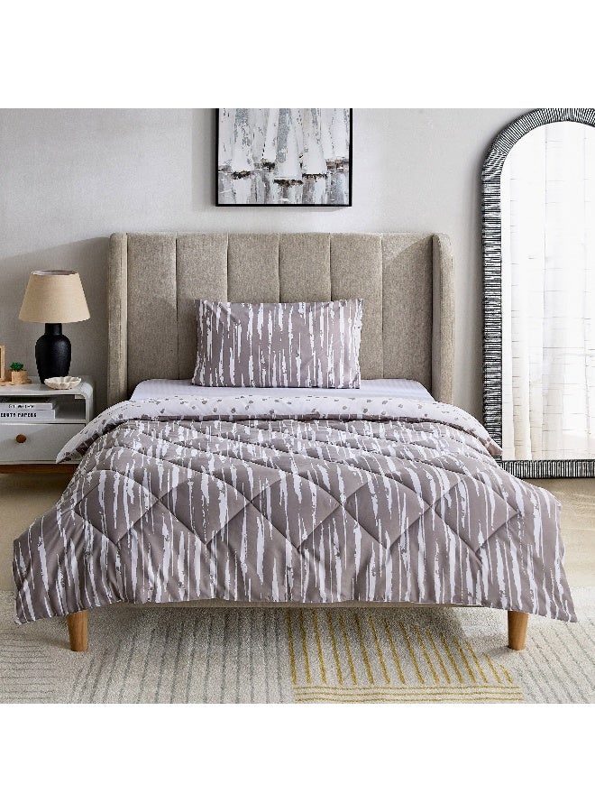 Home Box Madrid Glint 2-Piece Microfiber Reversible Twin Comforter Set - 160x220 cm - Image 3