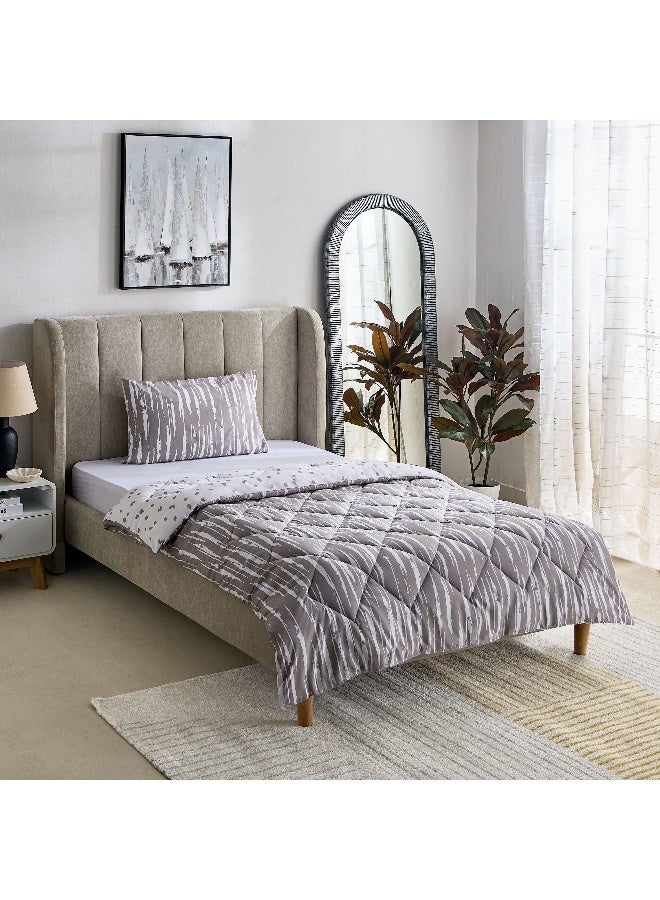 Home Box Madrid Glint 2-Piece Microfiber Reversible Twin Comforter Set - 160x220 cm - Image 2