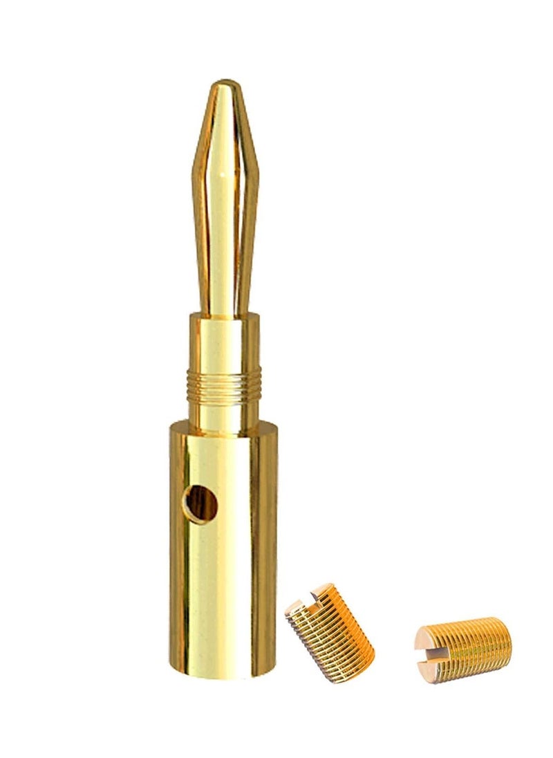 Banana Plugs 6 Pairs / 12 PCS Screw 24K Gold-Plated Banana Speaker Plug Connectors for Speaker Cables, Wall Plates, Home Theaters, Audio/Video Receivers, Amplifiers and Sound Systems