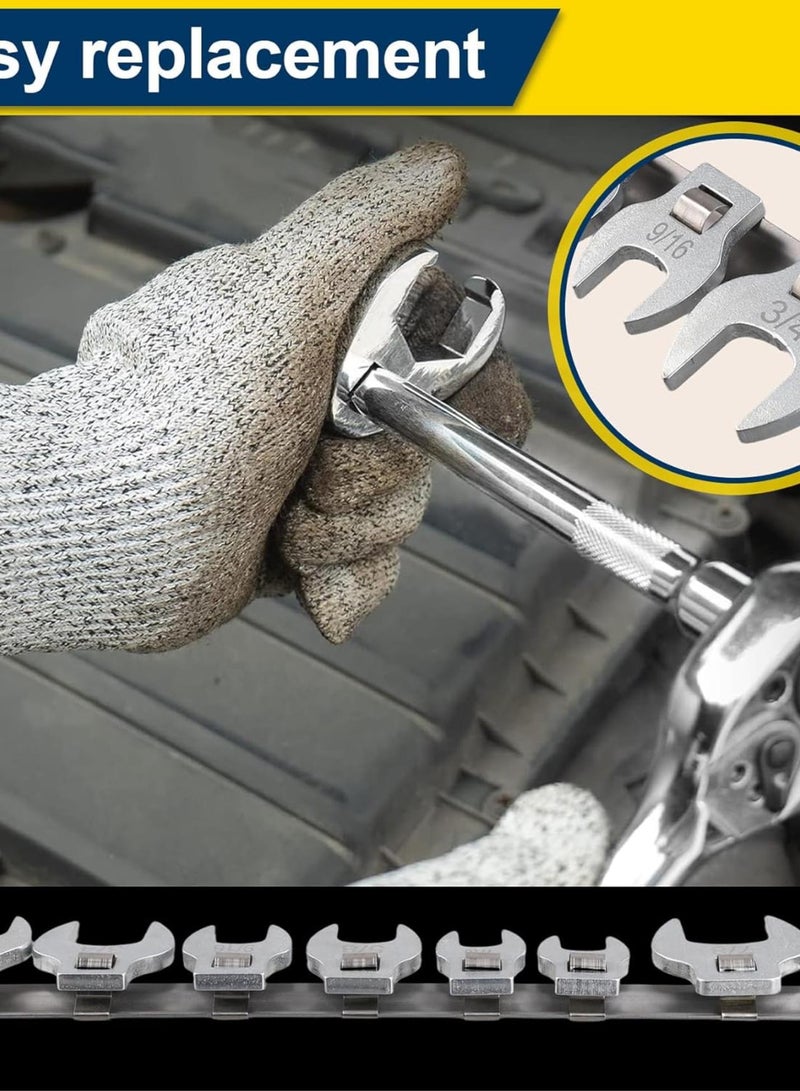 GGOOT 3/8 Inches Nut Crowfoot Wrench Set Horn Wrench Heads Square Heads Hardware Tool Wrench of Imperial Bullhorn Wrenches - Image 3