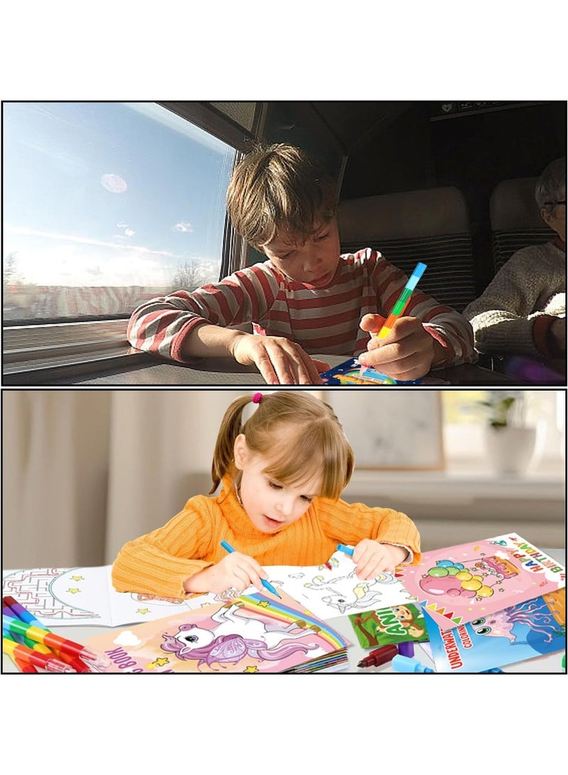 كابسترو طقم كتب تلوين للأطفال – 14 موضوعًا إبداعيًا مع 6 أقلام تلوين | مجموعة كتب فنون وأنشطة تعليمية للأطفال من عمر 3 إلى 10 سنوات | طقم تلوين ورسم يدوي للتعلّم المبكر والإبداع - Image 5