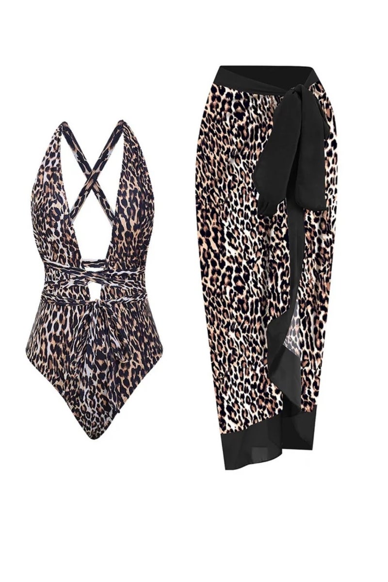 2-Piece Women Swimsuit with Skirt Holiday Beach Dress Female Retro Swimwear Vintage Surf Wear Summer - Image 1