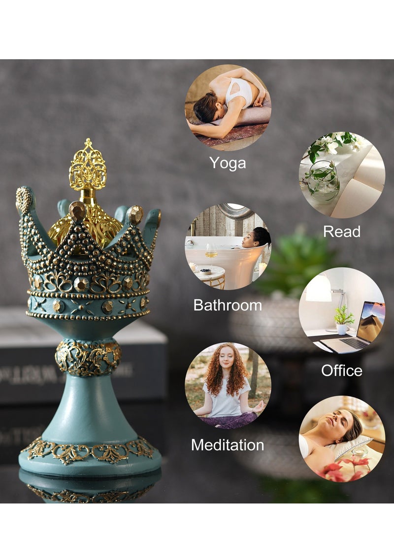 Bakhoor Burner  Frankincense Resin Incense Burner,Gold Pattern Charcoal Incense Burner With Meditation Room,Yoga,Eid Ramadan, Office Living Room ,Brown