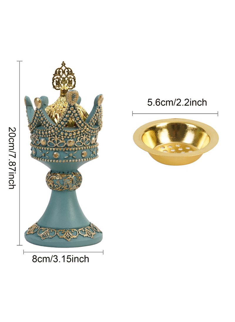 Bakhoor Burner  Frankincense Resin Incense Burner,Gold Pattern Charcoal Incense Burner With Meditation Room,Yoga,Eid Ramadan, Office Living Room ,Brown