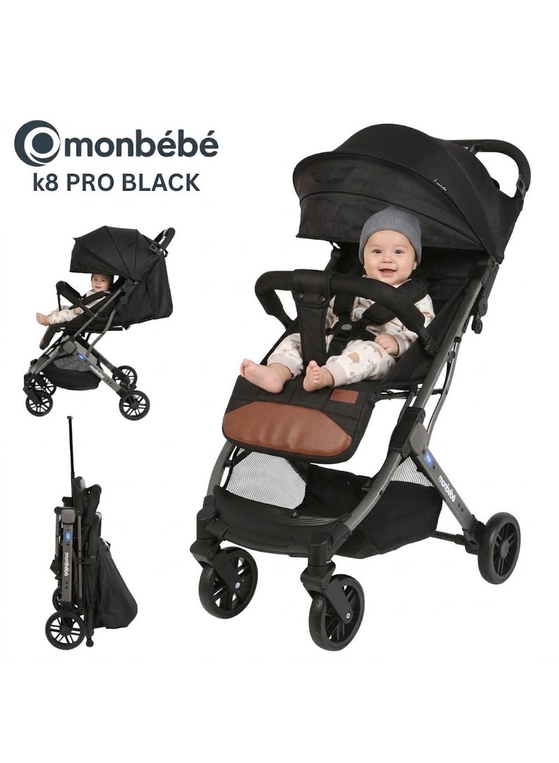 Monbébé K8 Pro Black Baby Stroller with Bassinet Mode